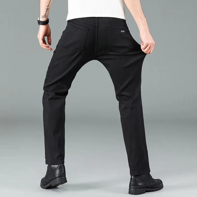 Men's Pure Black Slim Fit Jeans