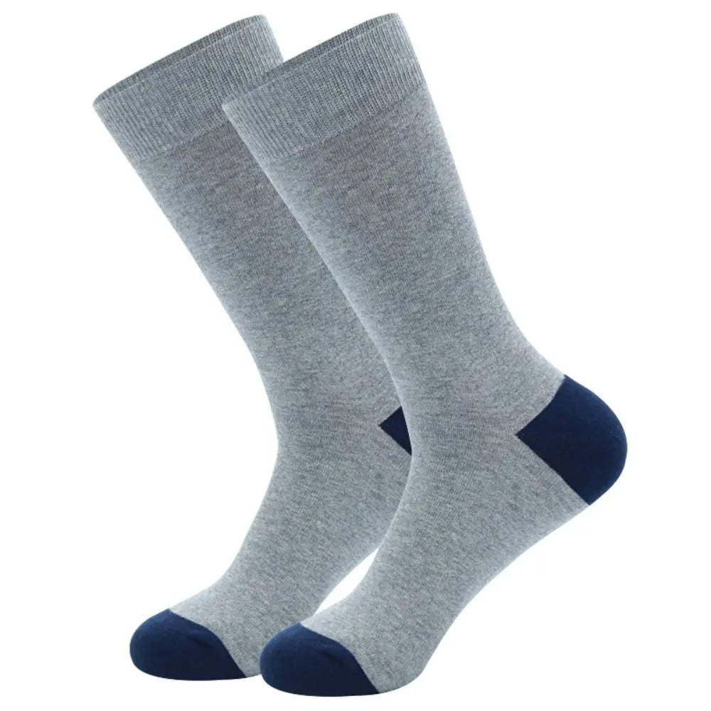 Men’s Colorful Striped Cotton Dress Socks – 5 Pairs