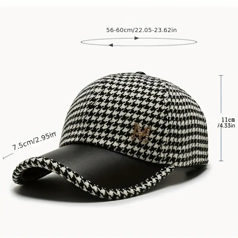 Lightweight Retro Houndstooth Baseball Cap