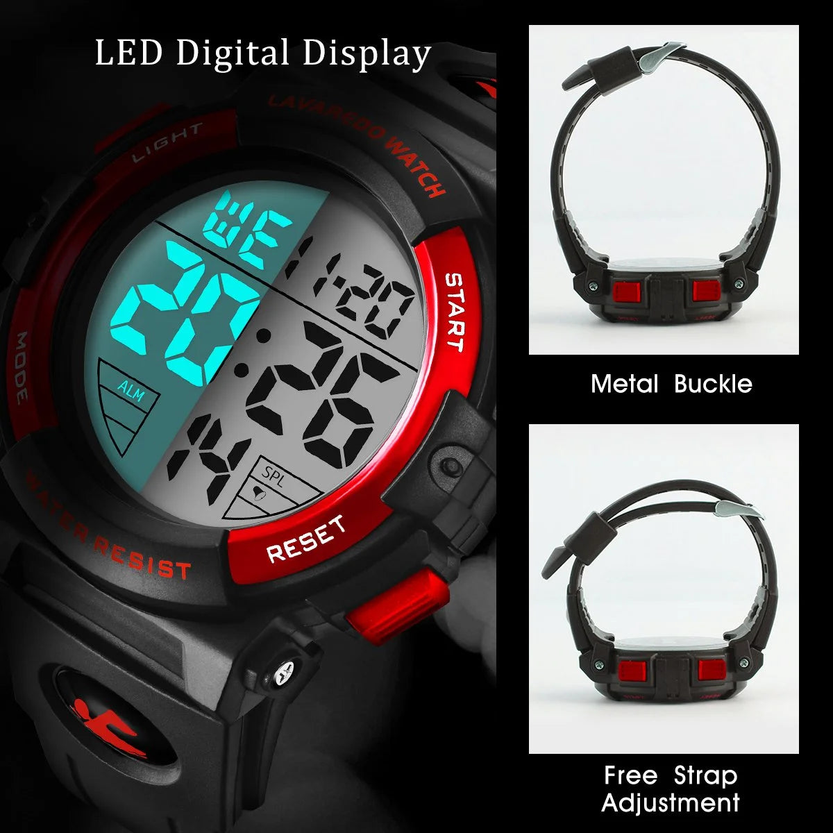 Watches for Man Digital Watches Waterproof Sport Watch with LED Backlight, Running Sports Digital Watch Gifts for Man Father's Day Gift