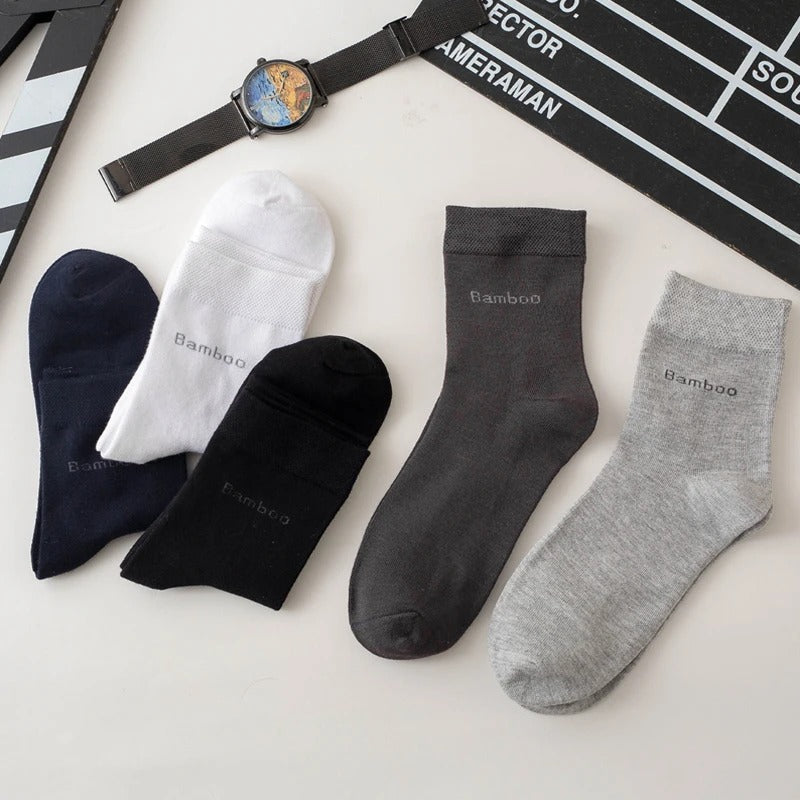Men’s Bamboo Fiber Business Socks – 10 Pairs