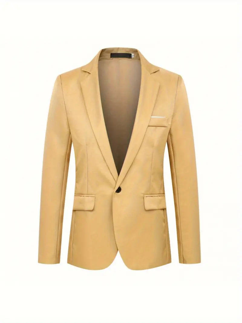 The Slim Fit Single-Breasted Lapel Single-Row One-Button Fashion Blazer