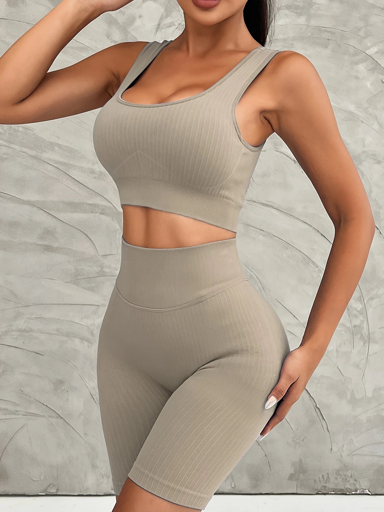 High Waisted with Padded Sports Bra Activewear Set