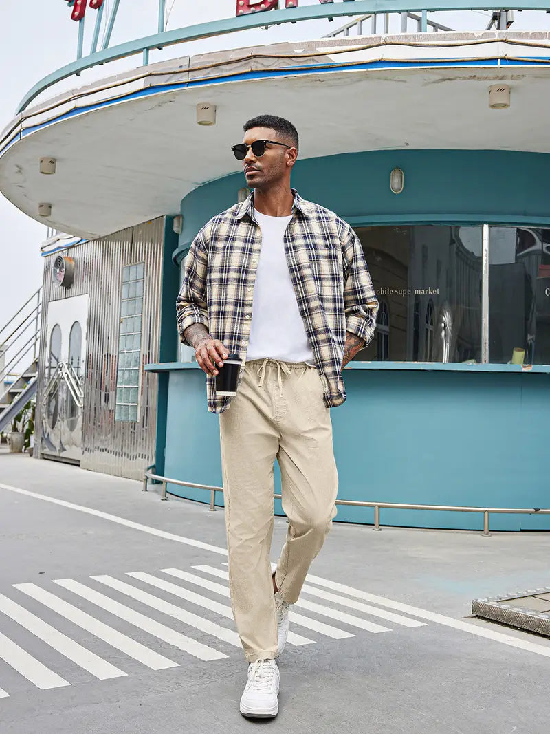 Men's Tapered Cotton Twill Chino Pants