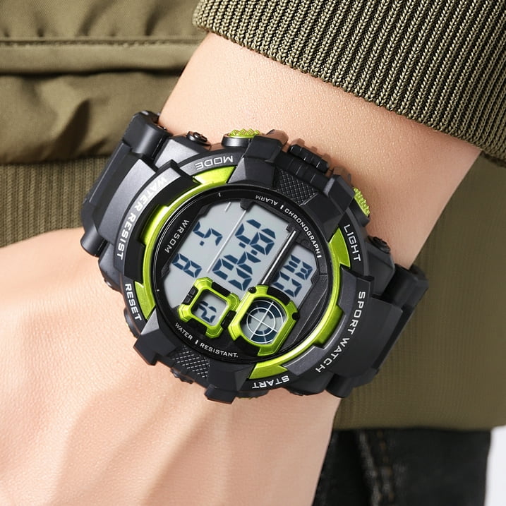 George Men's Digital Sport Wristwatch Plastic Strap
