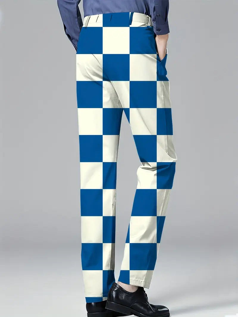 Men’s Checkered Party Chino Pants