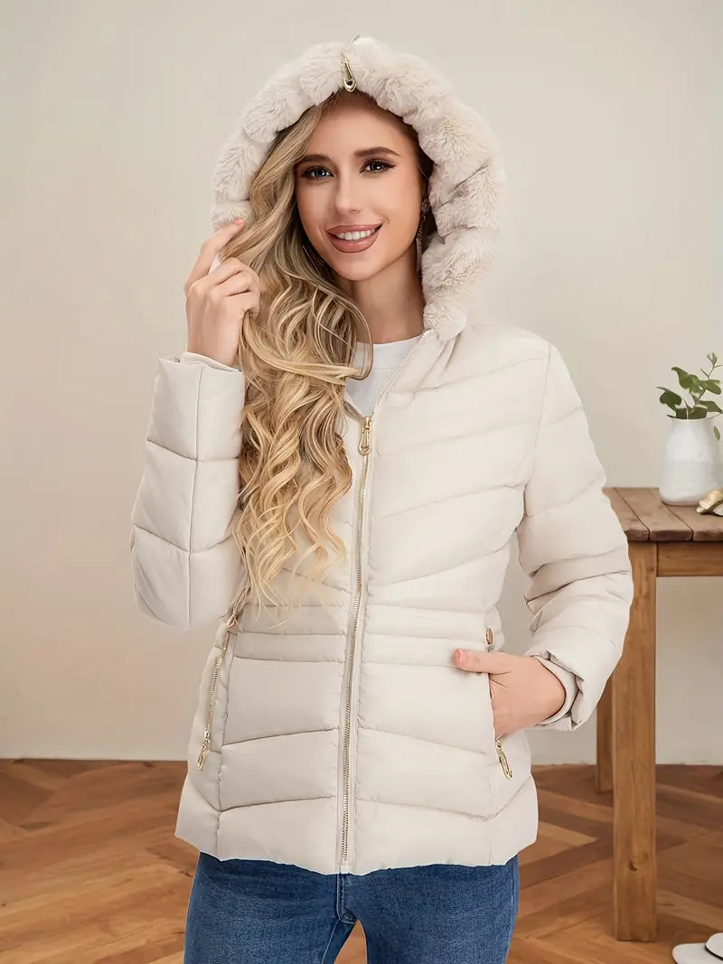 Luxurious Red Women's Quilted Jacket