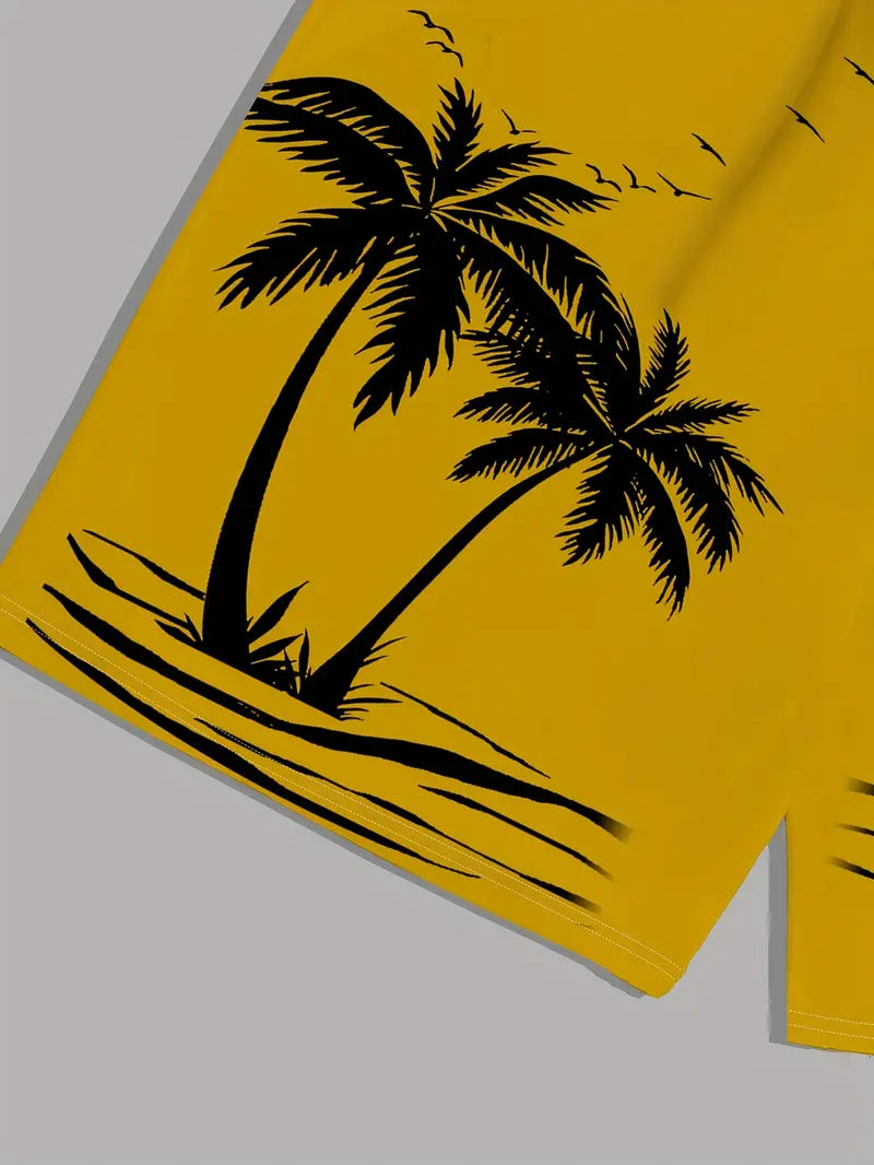 Men’s Tropical Palm Tree Print Swim Shorts