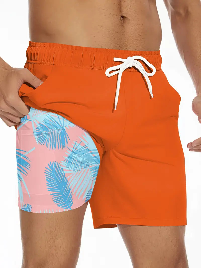 Summer Double Layer Beach Swim Shorts