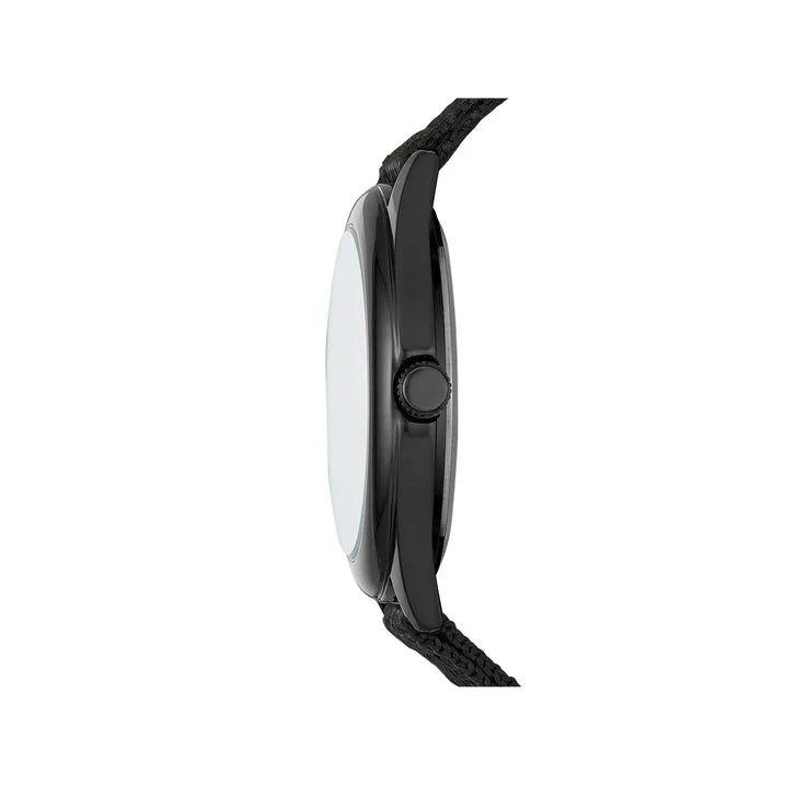 GEORGE Men's Watch: Gunmetal Case, Black Easy Read Dial, Black Nylon Strap