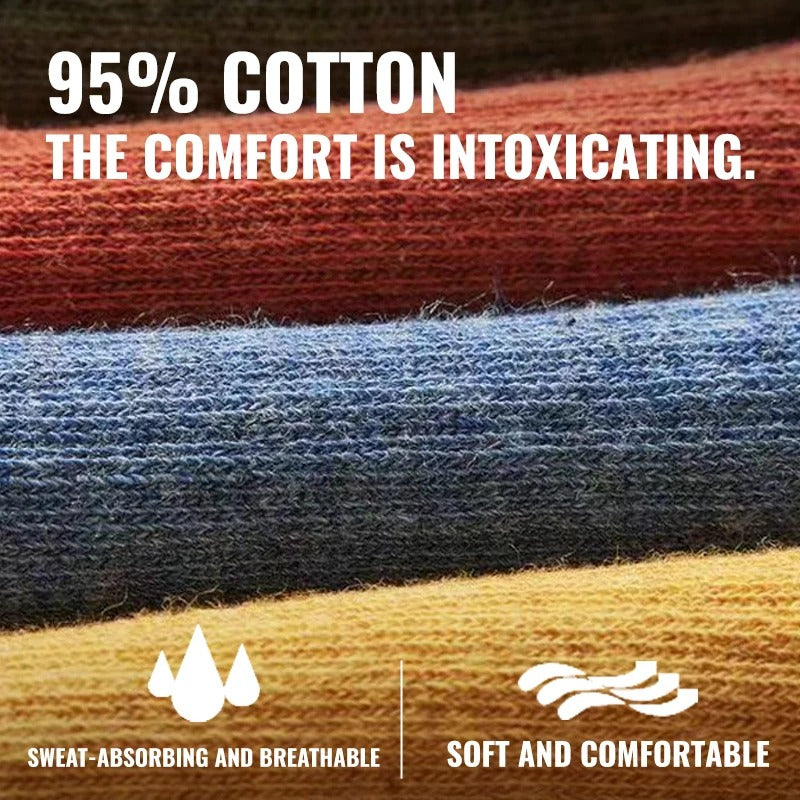Men’s Five-Finger Cotton Long Socks – 5 Pairs