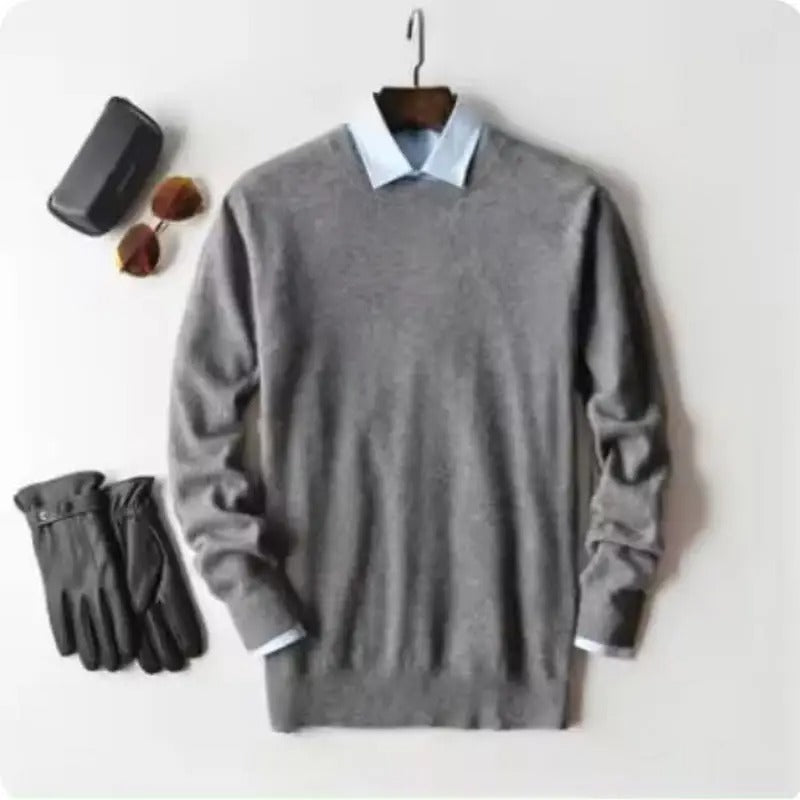 Cashmere Cotton Blended Thick Pullover Men Sweater