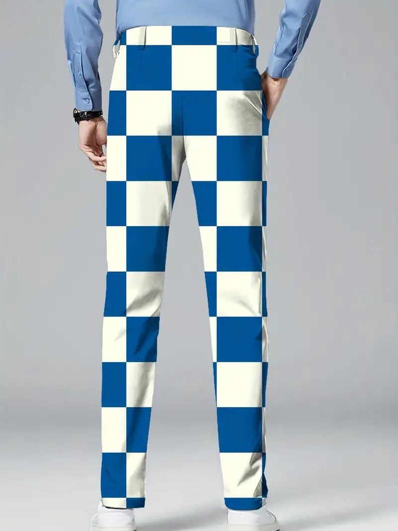 Men’s Checkered Party Chino Pants