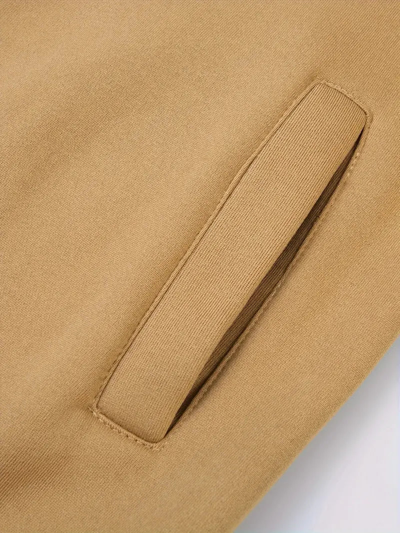 Men's Hooded Zip-Up Jacket with Pockets