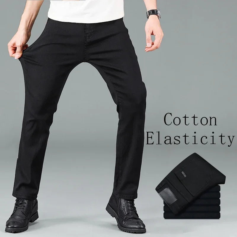 Men's Pure Black Slim Fit Jeans