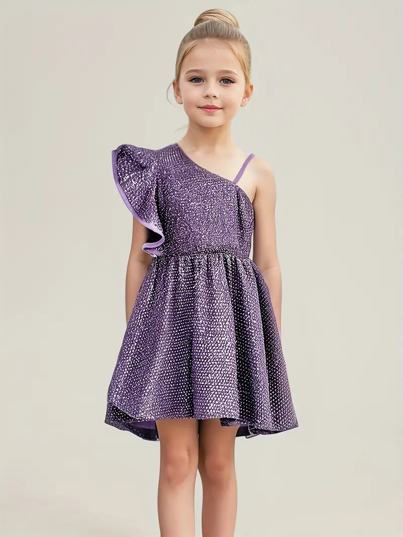 Girls' Elegant Sequin Dress