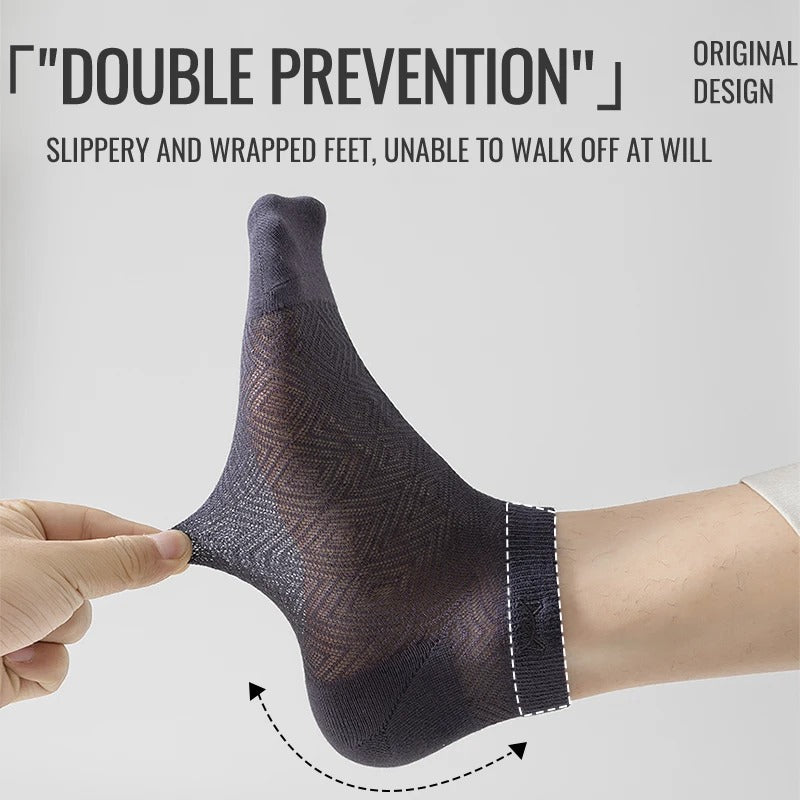 Men’s Ice Silk Bamboo Ankle Socks – 5 Pairs