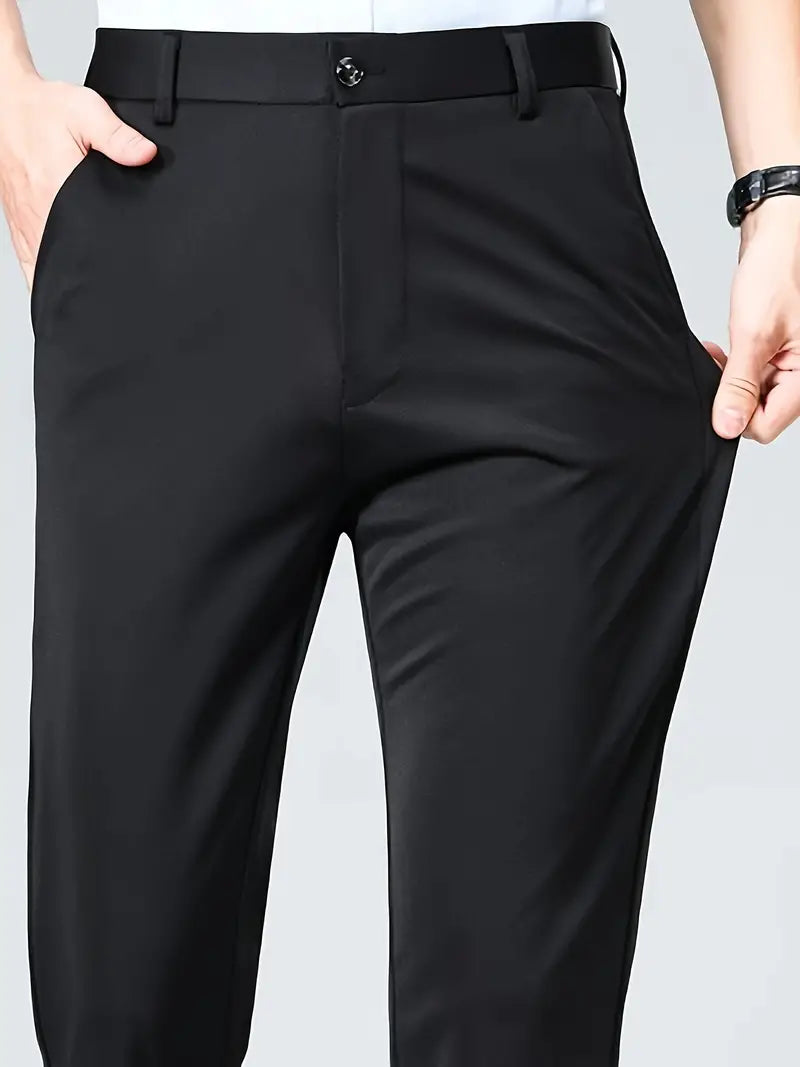 Relaxed Fit Men's Straight Leg Dress Pants
