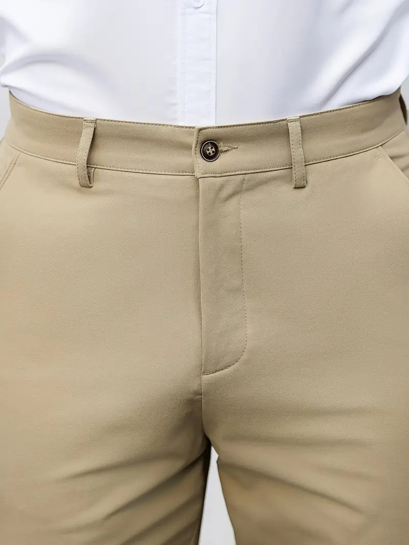 Men’s Beige Stretch Chino Pants
