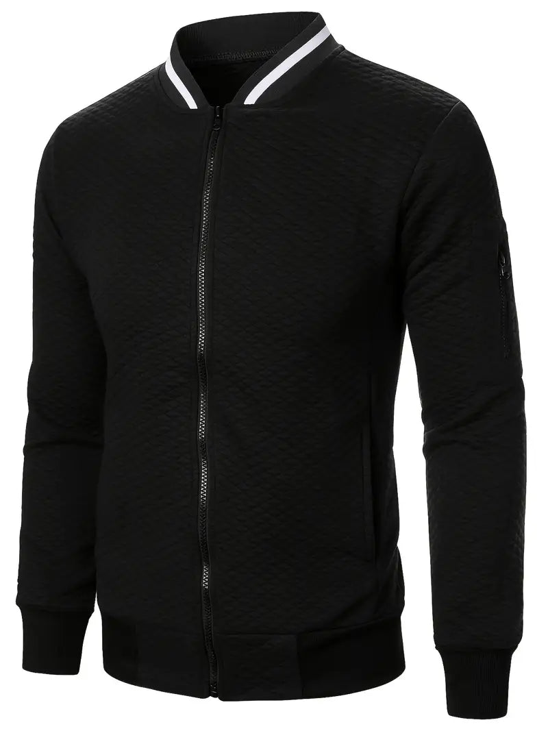 Men's Casual Full Zip Bomber Jacket