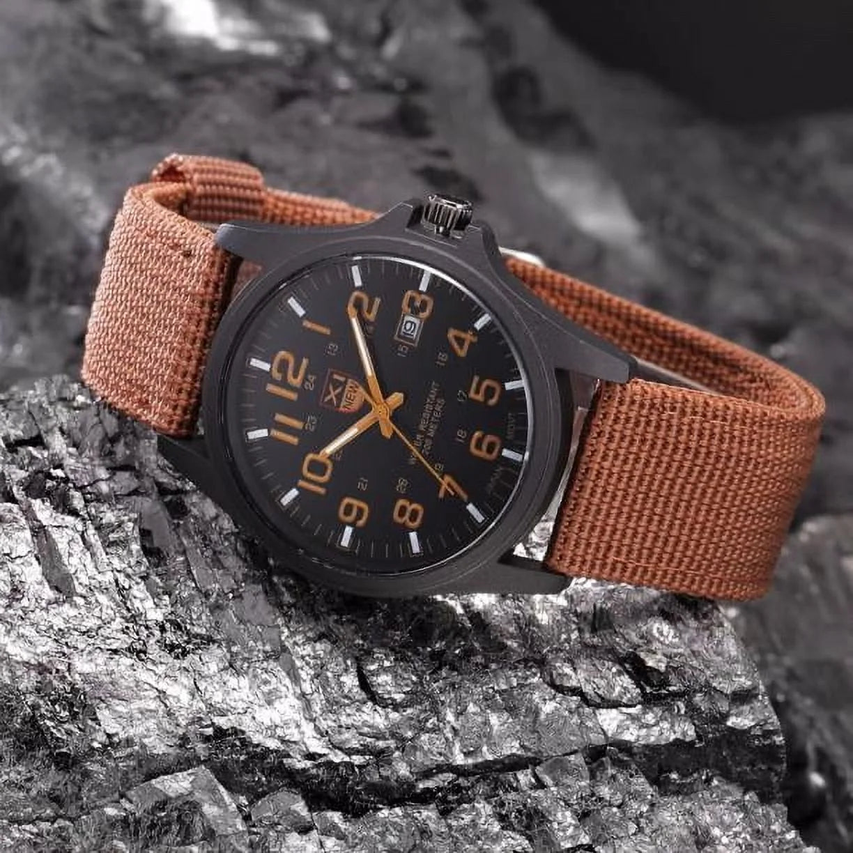 TIHLMK Mens Watches Mens Date Stainless Steel Military Sports Analog Quartz Army Wrist Watch