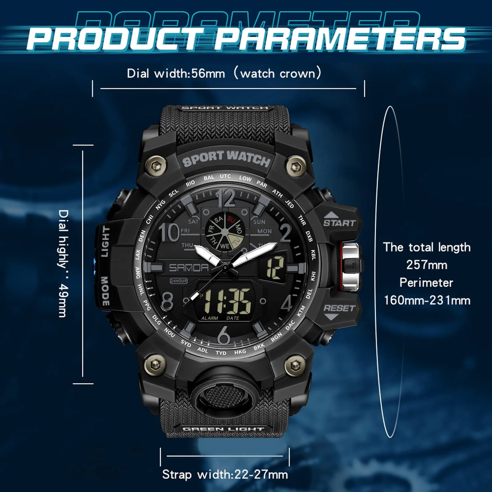 Findtime Mens Sport Watch Waterproof Watches