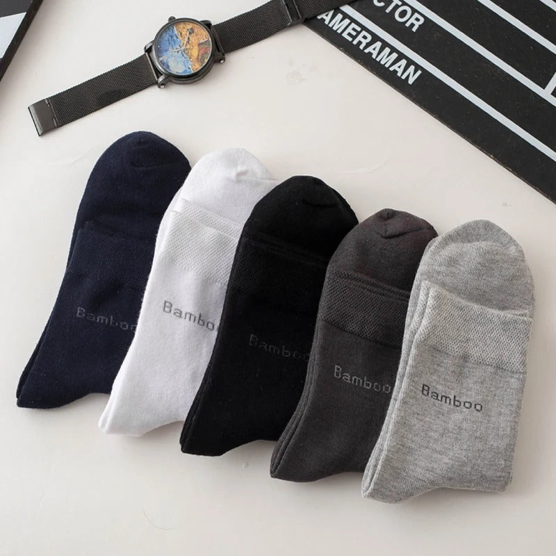 Men’s Bamboo Fiber Business Socks – 10 Pairs