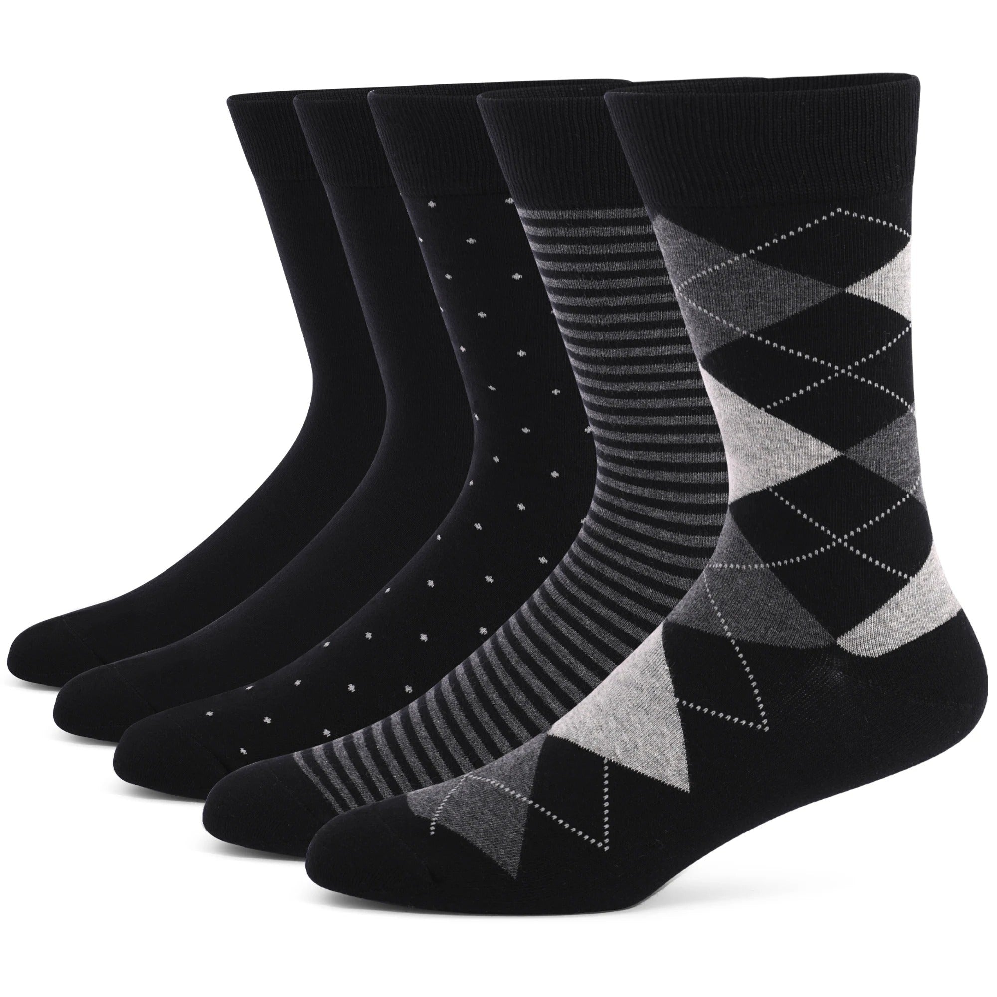 Men’s Plus Size Argyle Dress Socks – 5 Pairs