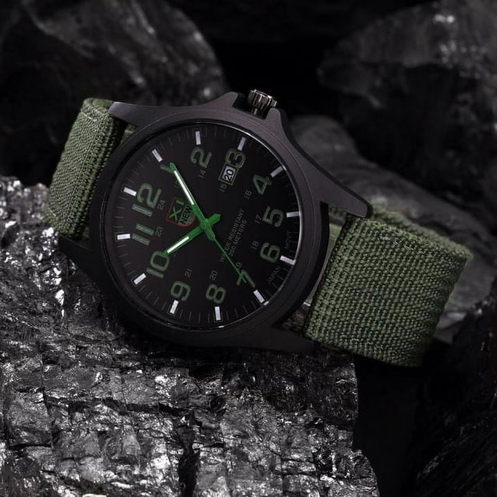 TIHLMK Watch for Men Mens Date Stainless Steel Military Sports Analog Quartz Wrist Watch