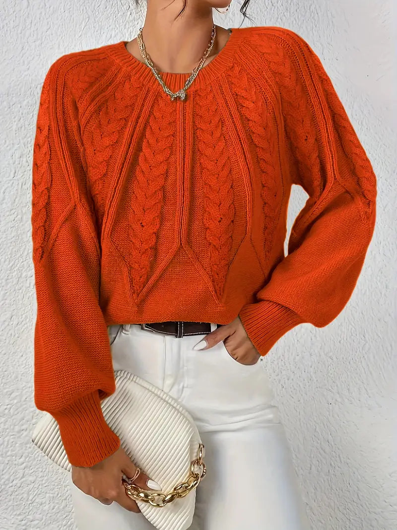 Women'S Elegant Polyester Knit Sweater