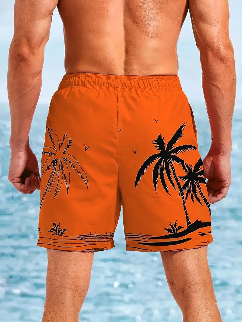 Men's Tropical Hawaiian Beach Shorts