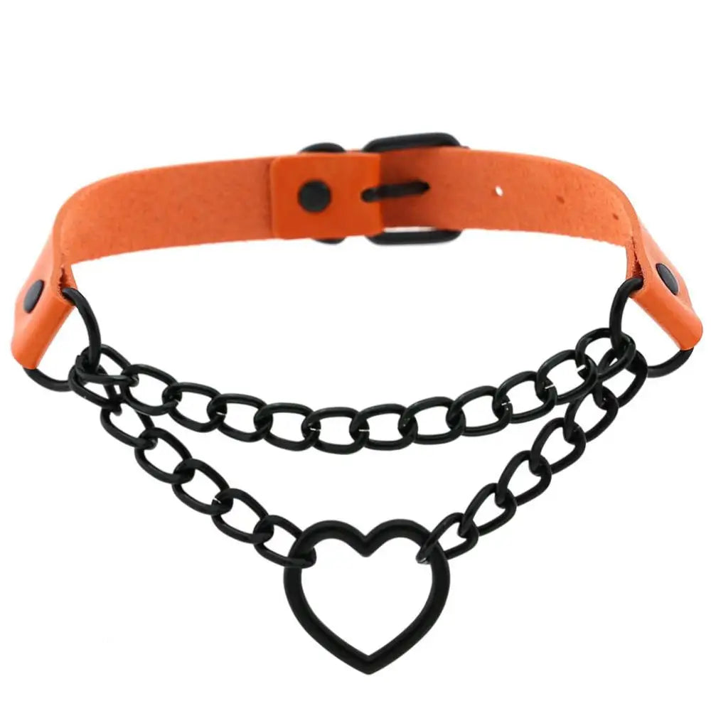 Vintage Heart Goth Choker Necklace
