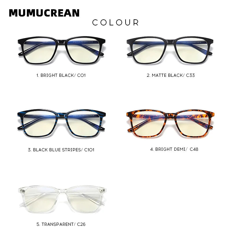New TR90 Anti-Blue Retro Square Glasses