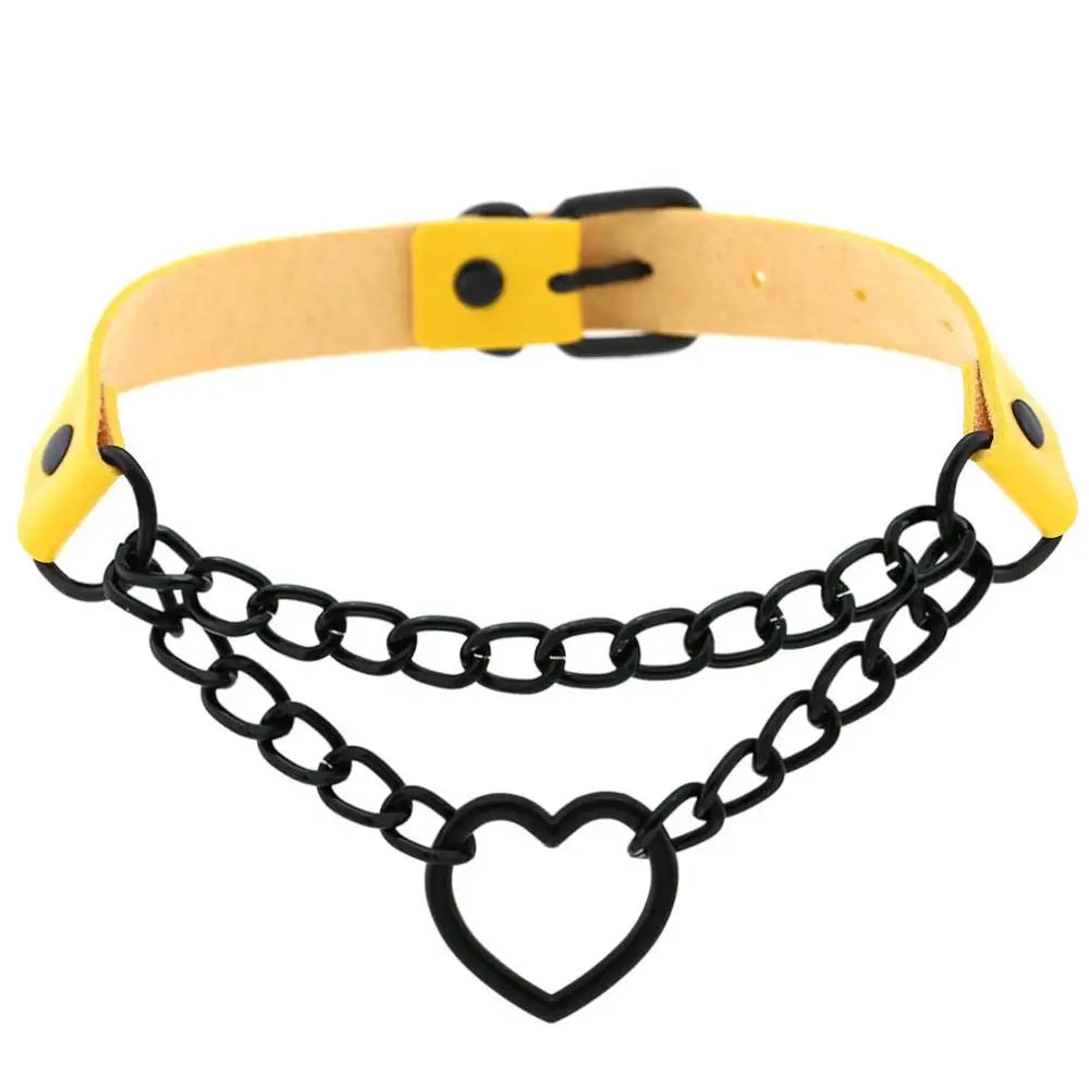 Vintage Heart Goth Choker Necklace