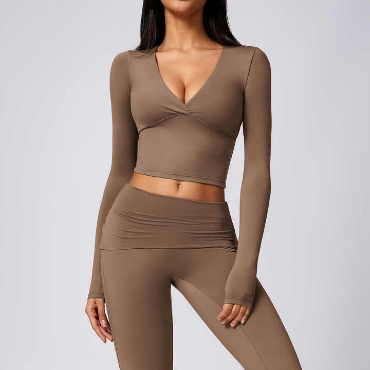 Women's Long Sleeve Sports Crop Top