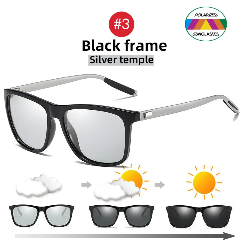VIVIBEE Color Change Photochromic Polarized Sunglasses