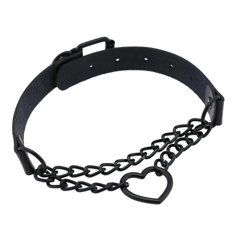 Vintage Heart Goth Choker Necklace