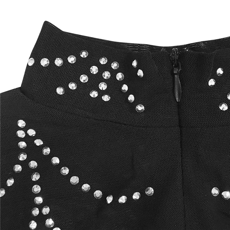 Sparkly Crystal Rhinestone Bodycon Maxi Dress