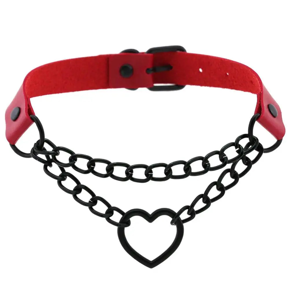 Vintage Heart Goth Choker Necklace