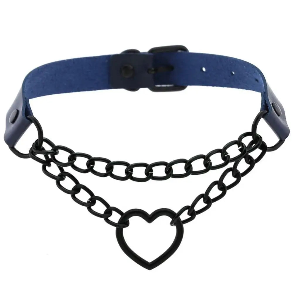 Vintage Heart Goth Choker Necklace
