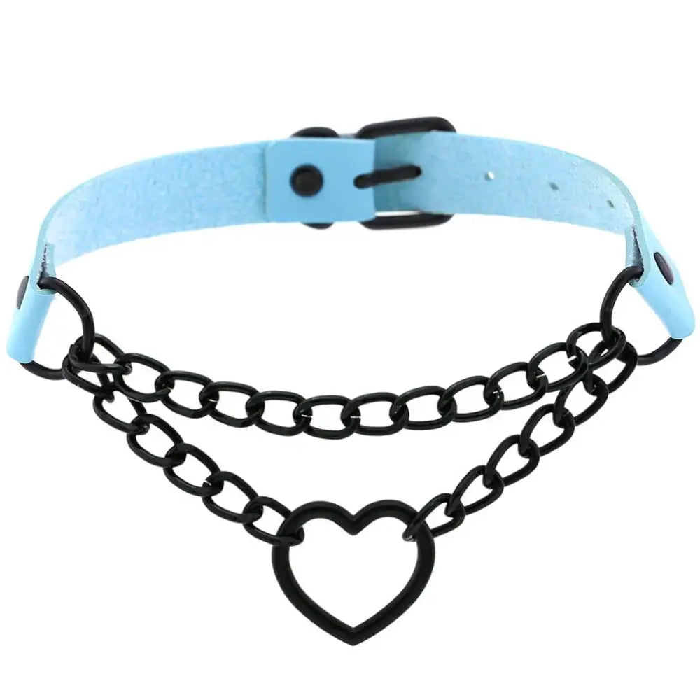 Vintage Heart Goth Choker Necklace