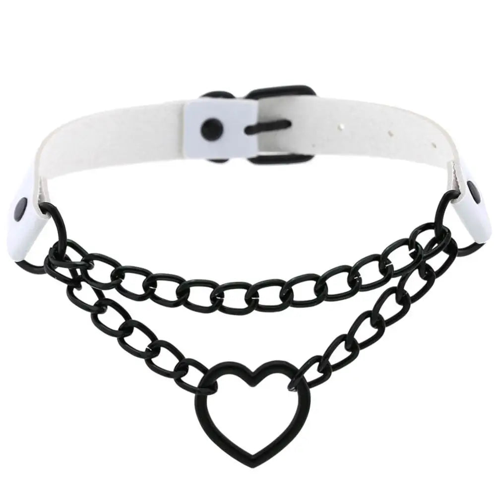 Vintage Heart Goth Choker Necklace
