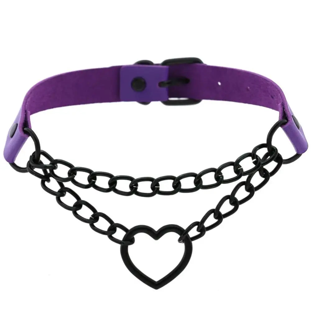 Vintage Heart Goth Choker Necklace