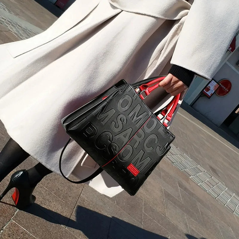 PU Leather Luxury Crossbody Tote Bag