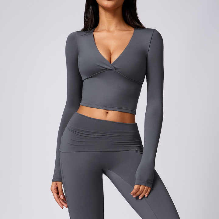 Women's Long Sleeve Sports Crop Top