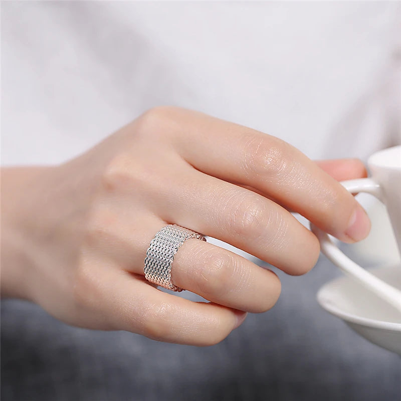 925 Sterling Silver Heart Necklace Bracelet Ring Set