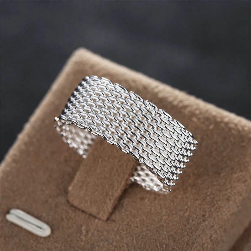 925 Sterling Silver Heart Necklace Bracelet Ring Set