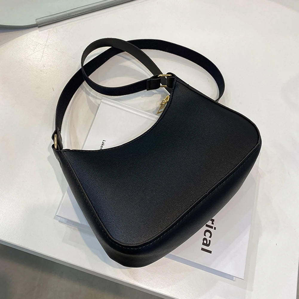 Retro Solid Color PU Leather Hobo Bag