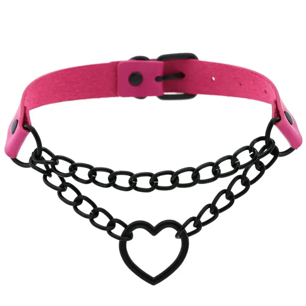 Vintage Heart Goth Choker Necklace