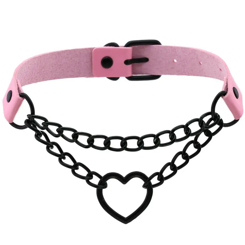 Vintage Heart Goth Choker Necklace